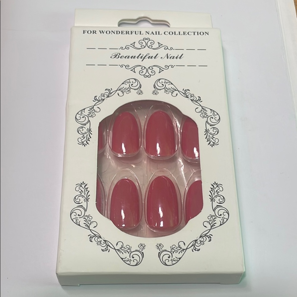 Beautiful Nail Pinkish Red Press-On Nails